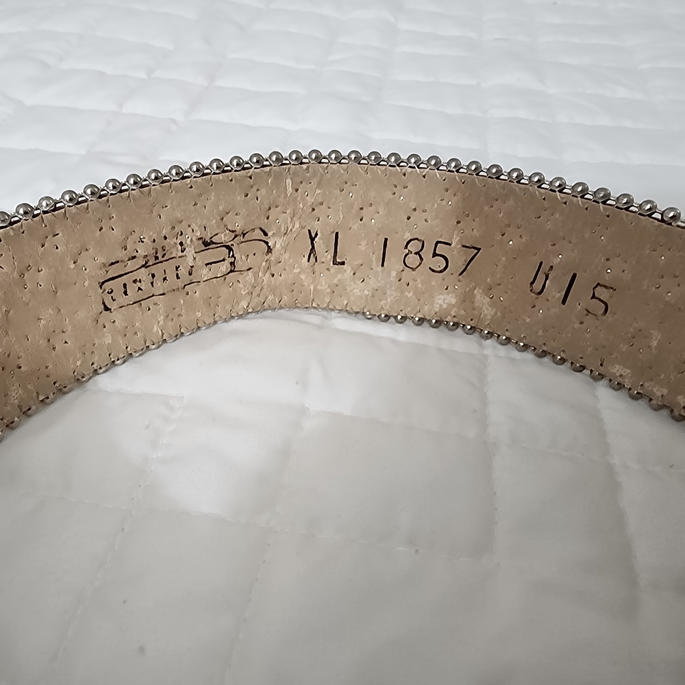 B.B. Simon White and Silver Studded Belt - Picture 5 of 7